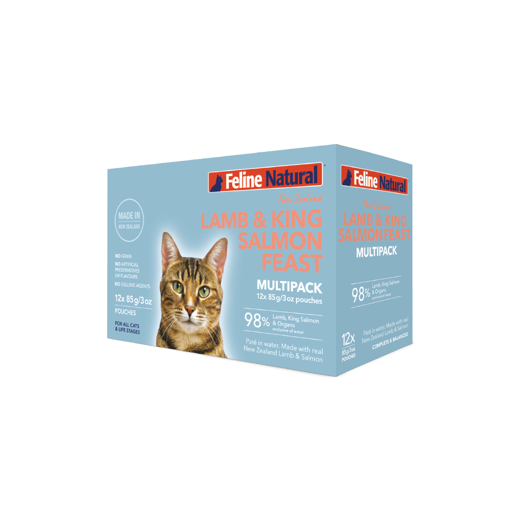 Lamb King Salmon Multipack Pouch Cat Food Feline Natural