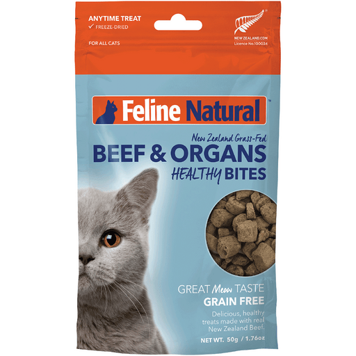 Feline Natural Beef & Organs Healthy Bites Treats bag