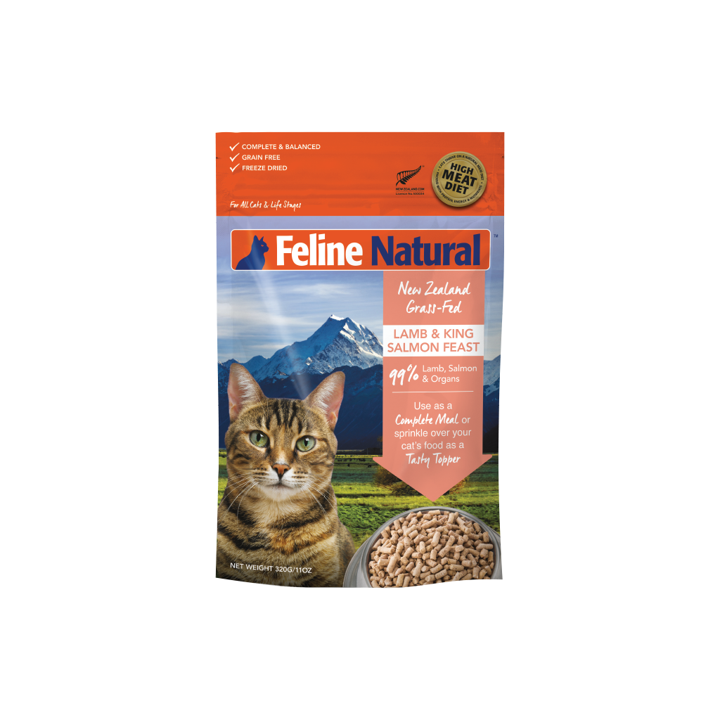 Lamb & King Salmon Feast Freeze-Dried Cat Food – Feline Natural